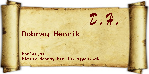 Dobray Henrik névjegykártya